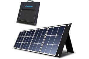 POWEROAK SP120 Portable Solar Panel 120W Foldable Photovoltaic Solar Module with Monocrystalline Solar Cells to Charge Portable Power Station Solar Generator for Campervan Travel