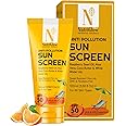 NutriGlow Advanced Organics Advanced Organics Anti Pollution Sunscreen With Alovera, Coco Butter, White Water Lily, Raspberry Seed Oil/All Skin Types/Uva & Uvb Protection, 100 ml