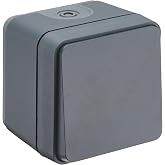 DEBFLEX - Cyklone - Complete Switch - Wall Switch- Waterproof IP55 - Indoor/Outdoor - Surface Installation - Dark Grey - 75 x