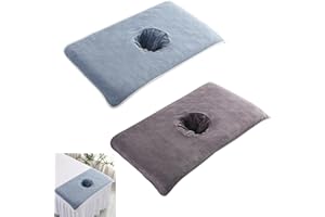 KENSBRO Leżak do masażu z otworem na twarz, 2 sztuki, do uniwersalnego łóżka kosmetycznego, pokrowiec na kanapę, oddychający, miękki, do spa, salonu piękności i twarzy, 40 x 80 cm