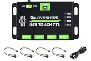 Waveshare Industrial USB to 4CH TTL Converter USB to UART with Multi Protection Circuits Multi Systems Support
