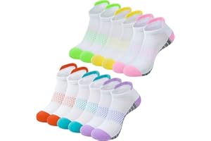 YSense Snug Calzini Corti Donna 6 Paia, Donne a Piedi Calzini Di Cotone Antiscivolo Traspirante Ammortizzati, Escursionismo All'aperto Anti Blister Calzini Di Sostegno Sportivo per Le Donne EU 35-40