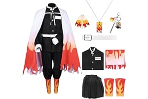 Antsparty Demon Slayer Cosplay Costume Set for Kids Adults, Kimono Cosplay Outfits Anmie Cosplay Cloak for Halloween Carnaval Pretend Play Fancy Dress