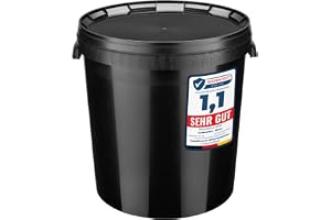 Garronda hink med lock 30 Liter för förvaring av livsmedel och kemiska produkter, Svart GD-0104