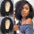 Perruque Cheveux Humains Brésiliens - Texture Kinky Straight 18" - Noire - Neuf Avec Étiquettes