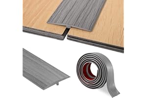 BOCGUY Profilo di transizione autoadesivo, profilo a T, PVC listello di transizione 5 x 200 cm, per porte e pavimenti di collegamento di piastrelle in laminato