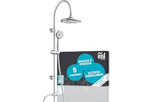 EISL PIOGGIA D'ESTATE DX1005CS-A, colonna doccia senza miscelatore, doccia con ampio getto a pioggia e doccetta, colonna doccia, ideale per il retrofit