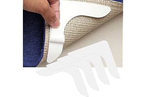 JIUZCARE Angoli Antiscivolo Per Tappeto Adesivo Rug Grippers Antiscivolo Tappeto Gripper Anti-Slip Mat Adesivi Antiscivolo Per Tappetini Moquette Fissa Angoli Per Soggiorno, Camera Da Letto, Forma "L", 4 Pezzi