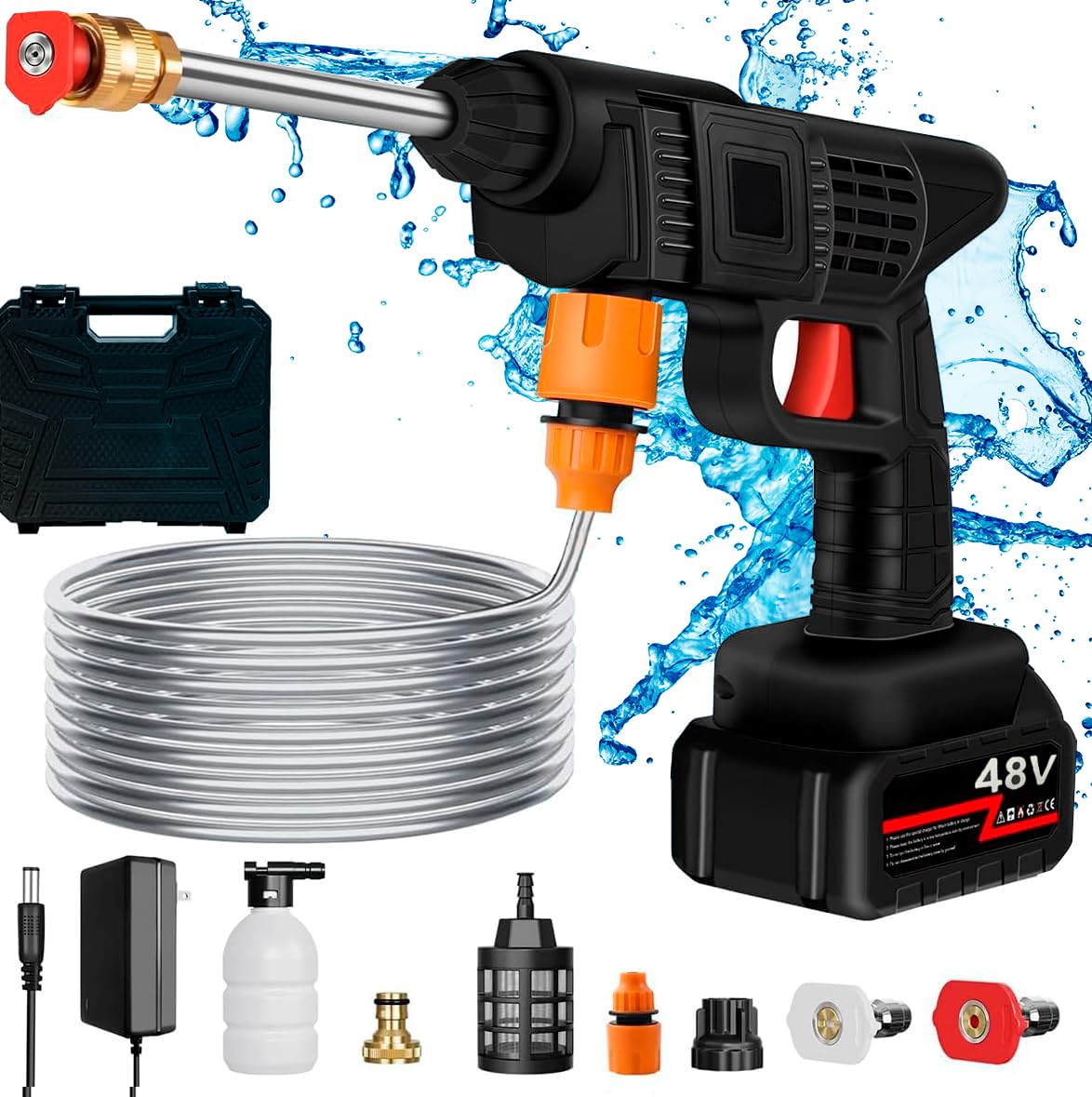Cordless Car Washer High Pressure Gun Review: Portable 48V Electric Pressure Washer