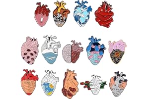 KLOVA Spilla alla Moda, 14 Stili Kit di Spille a Cuore anatomico Set di Spille con Smalto a Cuore scientifico Set Unisex