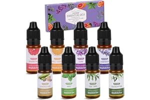 DYESMEE Essential Oils Set, 8 x 10 ml Aromatherapy Fragrance Oil for Diffuser, Pure Natural Fragrance Oil Gift Set, Aroma Oil for Humidifier, Massage, Laundry, Soap Making, Candle Making, Series 1