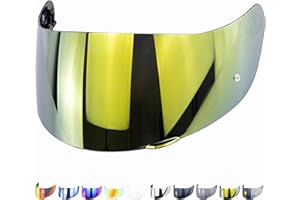 Everalo Visiere Compatible avec Agv K1 - K1s - K3sv - K5 - K55 - S4sv - Stealth SV - Strada - Skyline - Horizon - Compact - Numo - Numo Evo - Visière Gt2 Casque - Pinlock Ready (Or)