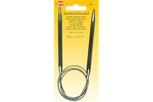 Kleiber + Co. GmbH Rundstricknadel Aiguille à Tricoter Circulaire, Métal, Gris, 7 mm