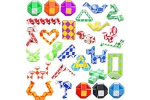 YGACHE Serpiente Magica 28 Pack Mini Magic Snake Cubo MáGico De Serpiente Juguetes De Rompecabezas De Puzzle Serpiente Mágica Regalos CumpleañOs NiñOs Colegio Kids Party Bag Fillers Fiestas Favores