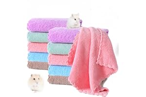 MZQSIY 10 Pieces Small Animal Plush Bed,guinea Pig Blanket 11.81 * 11.81in Hamster Fleece Cage Liners for Cage Accessories for Rabbit Bunny Chinchilla Squirrel Hedgehog Hamster