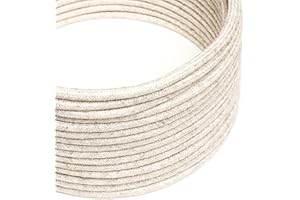 CREATIVE CABLES Creative-Cables L'originale cavo elettrico lino 2 x 0,75 mm² (5 m, Naturale Neutro RN01) – Rotondo, lino – Sicurezza certificata, made in Italy