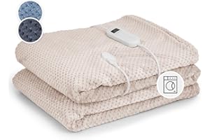 ‎KLARSTEIN Klarstein XXL Elektrische Kuscheldecke, Heizdecke mit Abschaltautomatik, 200x180 cm Elektrische Wärmedecke Maschinenwaschbar, Doppelseitige Heizdecke für Bett & Sofa, Wärme Decke mit 9 Heizstufen