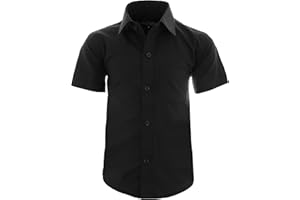 GILLSONZ A0 Kinder Party Hemd Freizeit Hemd bügelleicht Kurz ARM mit 9 Farben Gr.86-158