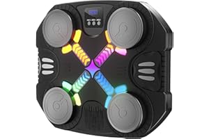Esnowlee Machine de Boxe Musicale Jouet de Sport pour Enfants - Cible Bluetooth Murale avec lumières et Son, Cadeau pour garçons et Filles âgés de 3 à 12 Ans (Noir)