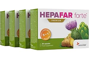 SENSILAB Hepafar Forte Premium | Detox | Chardon-Marie, Artichaut, Complexe de Pissenlit | 120 gélules | Vitamine E, Phospholipides | Haute biodisponibilité