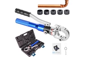 AMZCNC Professionell presstång M-kontur 12-15-18-22-28 set pressverktyg, för kopparrör, C-stålrör och rostfria rör, käkinsats