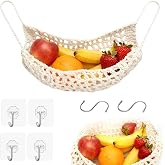 TNSLAND 1 Piece Hanging Fruit Basket Fruit Vegetable Hammock Macrame Hanging Fruit Net Hanging Fruit Basket Fruit Hammock wit