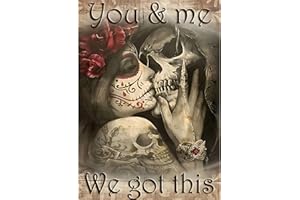 NAIMOER Inspirational Skull Diamond Painting Kits for Adults,Inspirational Language Diamond Painting DIY 5D Diamond Art Kits Skull Picture for Home Wall Decor 30x40cm(You &Me,We Got This)