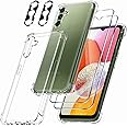 Ferilinso Custodia Cover per Samsung Galaxy A14 4G 5G Antiurto Silicone Trasparente, Con 2 Pezzi 9H Durezza HD Vetro Temperat
