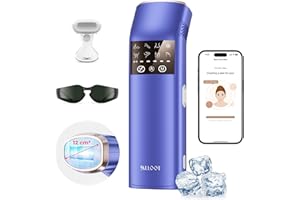 Depiladora Laser IPL, Zafiro de Pantalla Completa de 5° C frío Pero Indoloro, Tres Impulsos Ultrarápidos, Profesional Depiladora Luz Pulsada, Con Aplicación Inteligente, SALLOOT Trinity iGlow 10