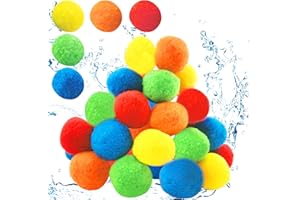 TOPJOWGA Ballon d'eau, 30Pcs Ballon d'eau en Peluche, Ballon Eau Bombe à Eau Réutilisables, Ballon à Eau pour Enfants, Bombes à Eau Colorés pour Fête D'été, Piscine de Plage