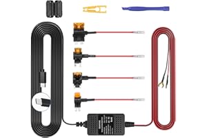SSONTONG Upgraded Dash Cam Hardwire Kit, Type-C USB Hard Wire Kit 12V-24V to 5V Hardwire Kit with Low Voltage Protection 13ft Dash Cam Charger Power Cord for Dashcam GPS Power Supply Radar Detectors and More