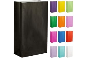 Thepaperbagstore 30 papperspåsar presentpåsar och söta väskor - svart - 140 x 245 x 70 mm
