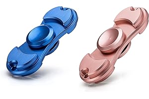‎OKCS OKCS Alu Fidget Toy 2-er Set - Hand Spinner Handspielzeug Fingerspinner, Stress lösen und Konzentration fördern für Jung und Alt - Blau und Rose