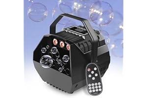 Futchoy Machine à Bulles Professionnel,15W Portable Machine à Bulles de Savon avec RGB Lumières et Télécommande, Soufflante à Bulles Automatique, pour Mariage Anniversaire Soirée Extérieur Jardin