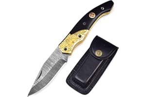 SMITH Handmade damascus steel blade folding knife. Blade length under 3 inches. Legal to carry.1534