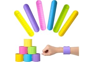 Clabby 6 Stück Silikon Slap Armbänder für Notizen Wiederverwendbar To Do List Bracelet Wasserdichtes Beschreibbare Wearable Löschbare Erinnerungsarmband für Krankenschwestern Studenten(Neonfarbe)