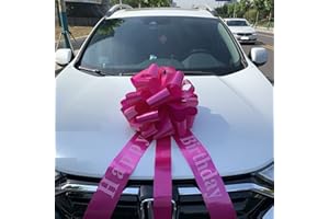 Chexin Rosa Schleife Große Masche für Auto Happy Birthday Geschenk Fahrrad, Geschenkschleife Große - XXL 45 cm, Riesen Geschenkschleife für Hochzeiten, Neue Häuser, Parties, und Bänder 600 cm Lang