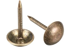 sourcing map 100Stk Polsterung Nägel Zwecken Für Sofa Möbel Kopfteile Pause Clavos Bronzeton 7mm Dmr 13mm Höhe Antiker Runder Daumen