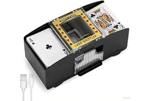 Miawtro Kartenmischmaschine Elektrische für 1-2 Decks,Usb-/Batteriebetrieben Mischmaschine Karten, Kartenmischer,Card Shuffler, Karten Mischgerät, Kartenmischgerät für UNO, Blackjack und Texas Hold Em