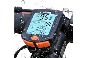RISEPRO Wireless Bike Computer Waterproof Multifunction Bike Computer with Backlit LCD Display for Tracking Speed and Distance
