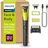 Philips OneBlade 360 with Bluetooth, Beard and Body Trimmer, Men's Electric Shaver, Male Hair Removal, 2 Blades, 5 Lengths, 6