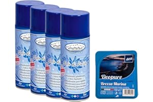 MANIOLAV HYGIENFRESH TINTOLAV SET 4 PEZZI Deodorante Salva Tessuti spray, fragranza NOTE DI PULITO formato 400ml più gel assorbi odori a lunga durata Profumazione Assortita 150 G