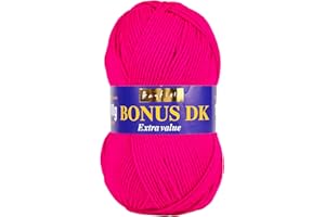 Hayfield Bonus DK Double Knitting Yarn, Electric Pink (572), 100g by Sirdar