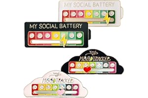 GIEEU 4 Social Battery Pin - broche de estado de ánimo, diseño único desmontable, ¡accesorio versátil y elegante