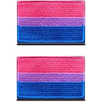 2 Parches Bordados LGBT - Bisexual Y Arcoíris, 8x5 Cm, Con Velcro, Para Mochila, Gorra, Chaleco O Chaqueta