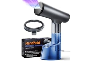 Ferri da viaggio Ferro da Stiro Verticale a Vapore, Mioduro Mini Stiratrice Verticale 20s Riscaldamento, Portatile Rimozione Rughe Tessuto con Pennello Ferro da Stiro a Vapore per Tende