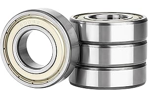JESUSTREE 4 Stück 6004ZZ Kugellager 20x42x12mm Chromstahl und Vorgeschmiert Rillenkugellager, 6004Z Doppelte Metalldichtung mit Dichtungen Schilde für DIY, Skateboards, Drehbänke, Motoren