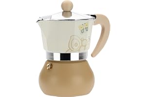 THUN - Caffettiera Moderna Decorata con Farfalle - Accessori Cucina - Linea Elegance - Alluminio - 8 x 8 x 13 cm