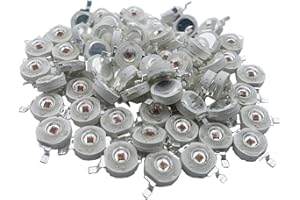 TOPXCDZ 50 Stück Hochleistungs LED Chip Super helle SMD COB-Emitter mit Diode 3 W Leuchtmittel Lampe Perlen DIY Beleuchtung für Floodlight Licht (Deep Red 660nm)