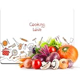 Decovetro Cam Kesme Tahtası ve Sunumluk Cooking Love Desenli 30x40 Cm